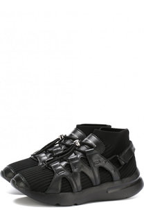 Текстильные кроссовки с кожаной отделкой Alexander McQueen