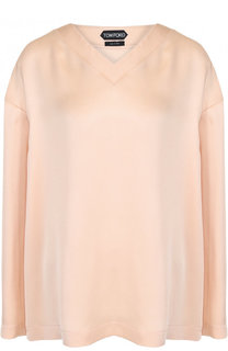 Шелковая блуза свободного кроя с V-образным вырезом Tom Ford