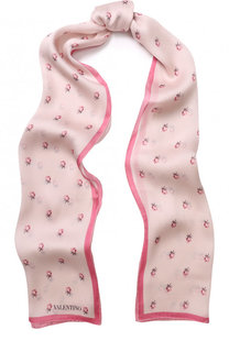 Шелковый шарф с цветочным принтом Valentino