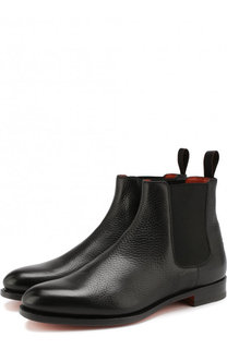 Кожаные челси с фактурной отделкой Santoni