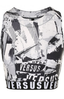 Кроп-топ с круглым вырезом и принтом Versus Versace