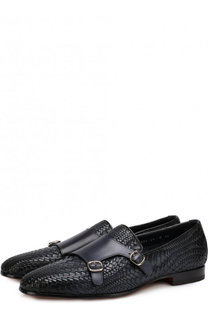 Кожаные монки с двумя ремешками Santoni
