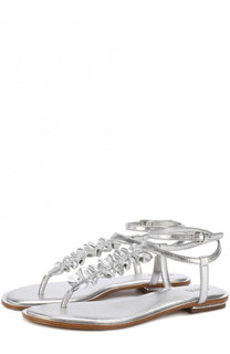 Сандалии Bella из металлизированной кожи с оборками MICHAEL Michael Kors