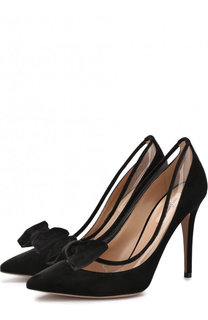Бархатные туфли Valentino Garavani DollyBow на шпильке Valentino
