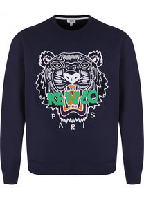 Хлопковый свитшот с контрастной вышивкой Kenzo