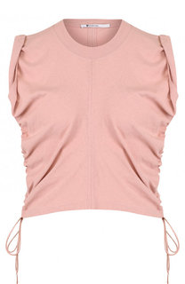 Однотонный хлопковый топ с круглым вырезом T by Alexander Wang