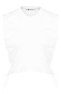 Однотонный хлопковый топ с круглым вырезом T by Alexander Wang