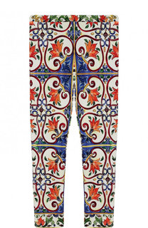 Хлопковые леггинсы с принтом Dolce &amp; Gabbana