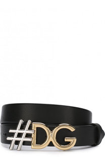 Кожаный ремень с фигурной пряжкой Dolce &amp; Gabbana
