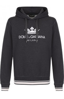 Хлопковое худи с логотипом бренда Dolce &amp; Gabbana