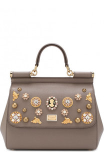 Сумка Sicily medium с аппликациями Dolce &amp; Gabbana