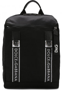 Текстильный рюкзак Mediterraneo с внешним карманом на молнии Dolce &amp; Gabbana