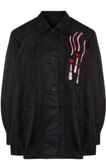 Куртка свободного кроя с контрастной отделкой Valentino