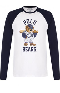 Хлопковый лонгслив с принтом Polo Ralph Lauren