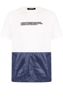 Хлопковая футболка с контрастной отделкой CALVIN KLEIN 205W39NYC