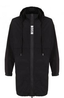 Плащ прямого кроя на молнии с капюшоном MSGM