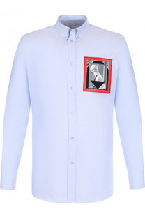 Хлопковая рубашка с принтом на спине Givenchy