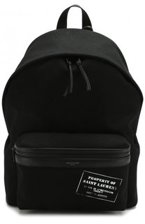 Текстильный рюкзак City с внешним карманом на молнии Saint Laurent