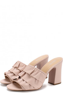 Кожаные мюли Bella с оборками на устойчивом каблуке MICHAEL Michael Kors