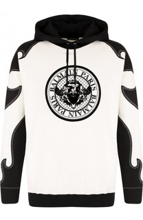 Хлопковое худи с отделкой Balmain