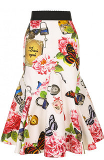 Расклешенная юбка-миди с ярким принтом Dolce &amp; Gabbana