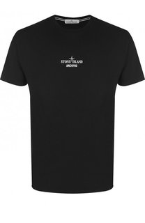 Хлопковая футболка с принтом Stone Island