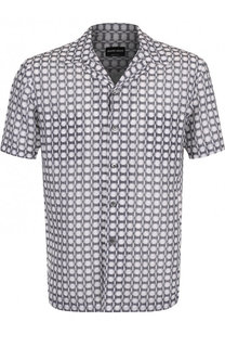 Рубашка из смеси льна и хлопка Giorgio Armani