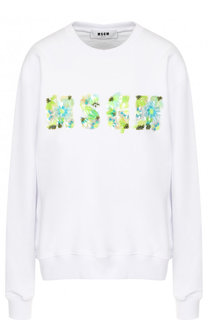 Хлопковый свитшот с логотипом бренда MSGM