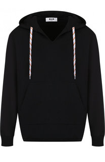 Хлопковое худи с V-образным вырезом MSGM