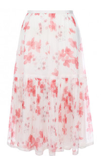 Шелковая юбка-миди с цветочным принтом Emporio Armani
