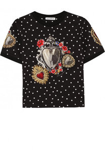 Хлопковая футболка с принтом Dolce &amp; Gabbana