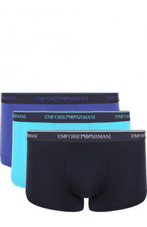Комплект из трех хлопковых боксеров с широкой резинкой Emporio Armani