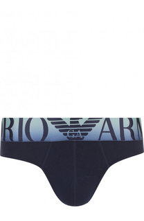 Хлопковые брифы с широкой резинкой Emporio Armani