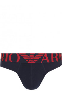 Хлопковые брифы с широкой резинкой Emporio Armani