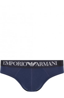 Хлопковые брифы с широкой резинкой Emporio Armani