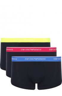 Комплект из трех хлопковых боксеров с широкой резинкой Emporio Armani