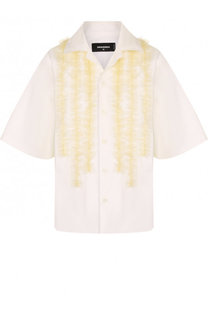 Блуза с укороченным рукавом и оборками Dsquared2