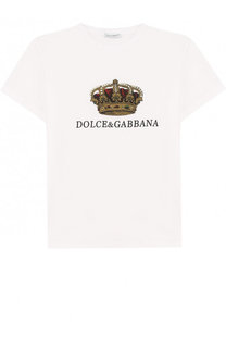 Хлопковая футболка с принтом Dolce &amp; Gabbana