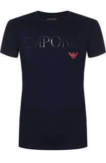 Хлопковая футболка с круглым вырезом Emporio Armani