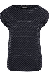 Хлопковый топ с вырезом-лодочка Emporio Armani