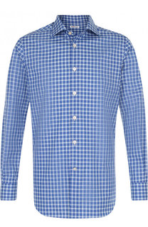 Хлопковая рубашка в клетку Kiton