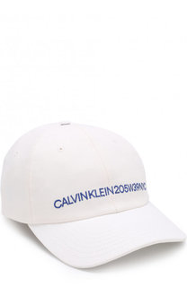 Хлопковая бейсболка с логотипом бренда CALVIN KLEIN 205W39NYC