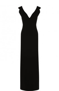 Приталенное однотонное платье-макси Emporio Armani