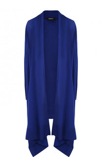Однотонный кардиган из вискозы асимметричного кроя DKNY