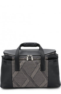 Кожаная дорожная сумка с плечевым ремнем Giorgio Armani