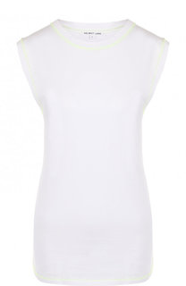 Однотонный хлопковый топ без рукавов Helmut Lang
