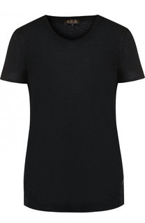Льняная футболка с круглым вырезом и коротким рукавом Loro Piana