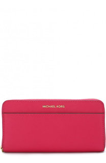 Кожаный кошелек на молнии с логотипом бренда MICHAEL Michael Kors