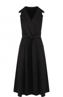 Однотонное приталенное платье-миди из хлопка Weill