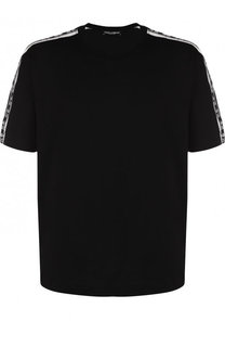 Хлопковая футболка с отделкой Dolce &amp; Gabbana